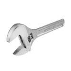 Tolsen 10-inch adjustable wrench showing open jaw and measurement
