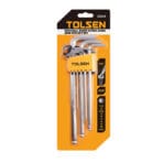 Tolsen 9pcs ball point extra-long arm hex key set in retail packaging