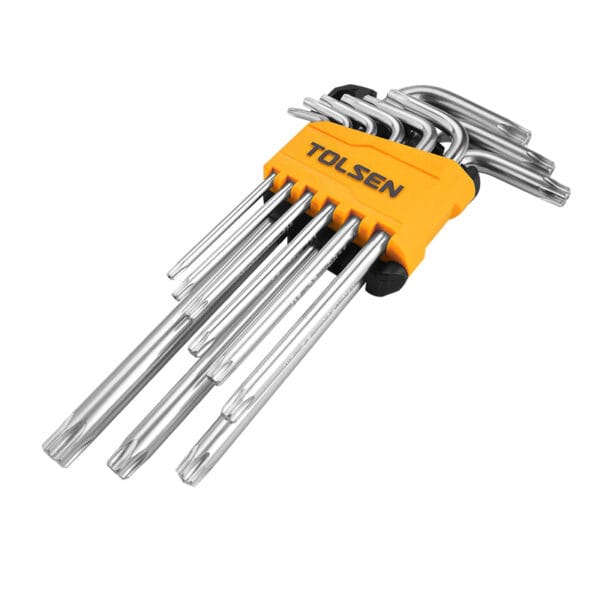 Tolsen 9pcs torx long arm hex key set folded