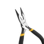 Tolsen 4.5 inch mini long nose pliers, close-up of jaws