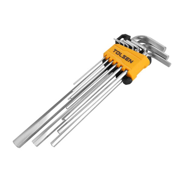 Tolsen 9pcs extra-long arm hex key set folded