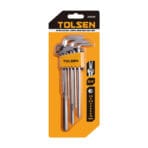 Tolsen 9pcs extra-long arm hex key set in retail packaging
