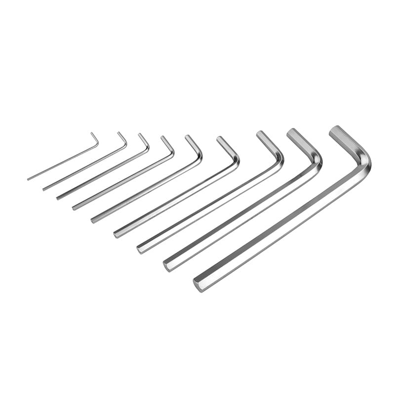 Tolsen 9pcs long arm hex key set displayed in descending size order