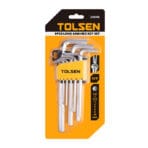 Tolsen 9pcs long arm hex key set in retail packaging