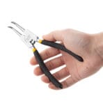 Close-up of hand holding Tolsen 7 inch external bent circlip pliers