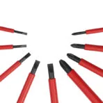 Close-up of screwdriver tips from Tolsen 15Pcs Insulated Hand Tools Set