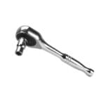 Close-up of TOLSEN 1/4″ Ratchet Handle drive head with a chrome vanadium socket attached.