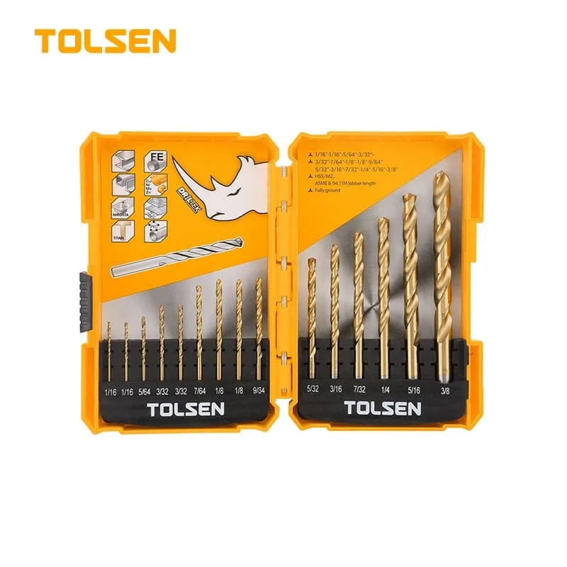 15PCS HSS FRACTIONAL JOBBER LENGTH DRILL BITS SET (INDUSTRIAL