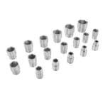 Assortment of Tolsen 1/2 inch drive metric hex sockets ranging in various sizes.