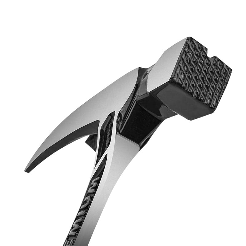 Tolsen one-piece forged roofing hammer head, showing the straight claw and striking face