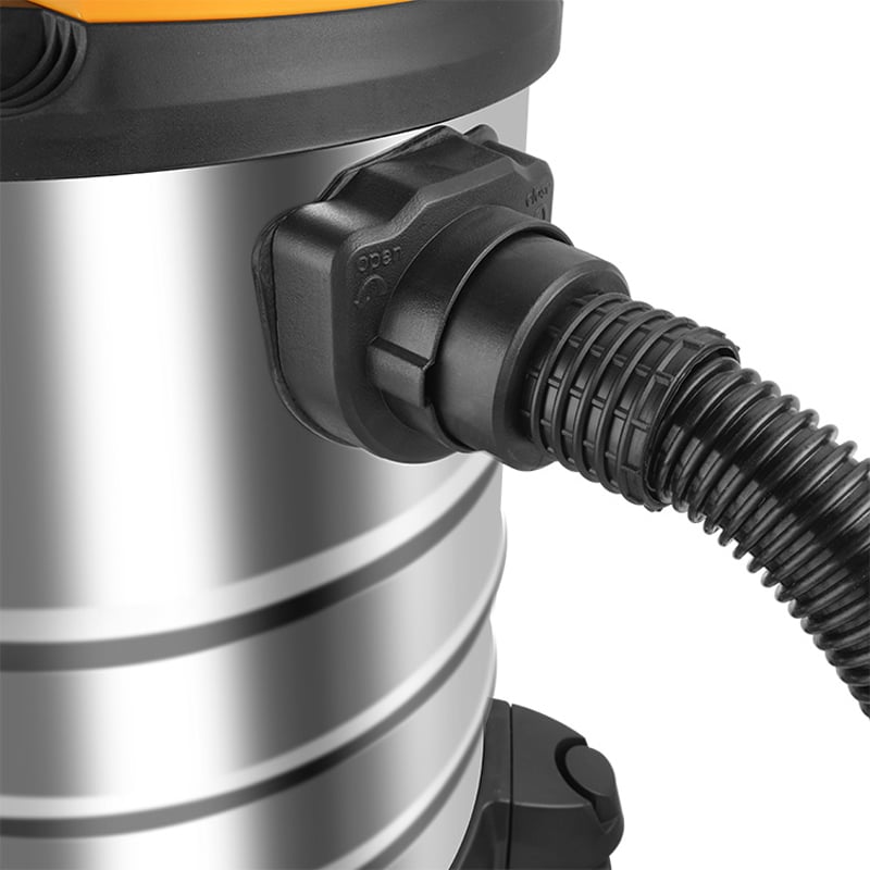 Close-up of hose connection on Tolsen 1200W 30L Wet and Dry Vacuum Cleaner