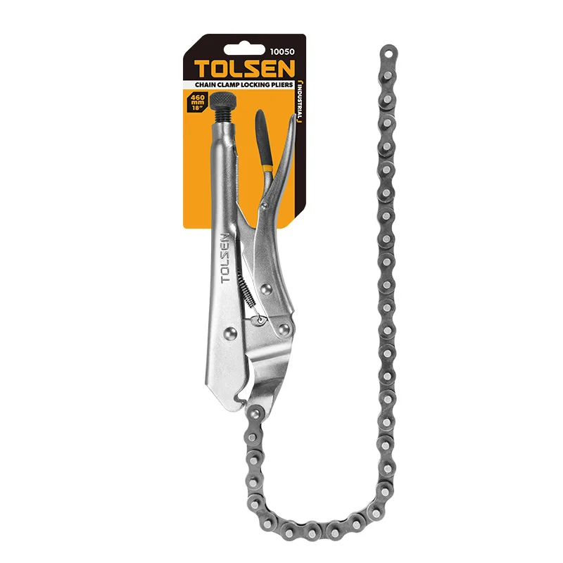 Tolsen 18 inch chain clamp locking pliers in retail packaging