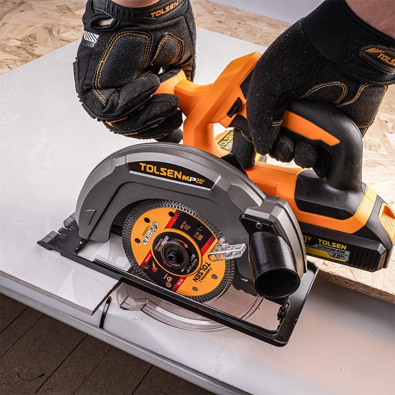 Tolsen Ultrathin Diamond Disc cutting tile with Tolsen circular saw