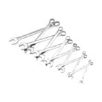 Group view of TOLSEN 12pcs combination spanners showing various imperial sizes and chrome finish