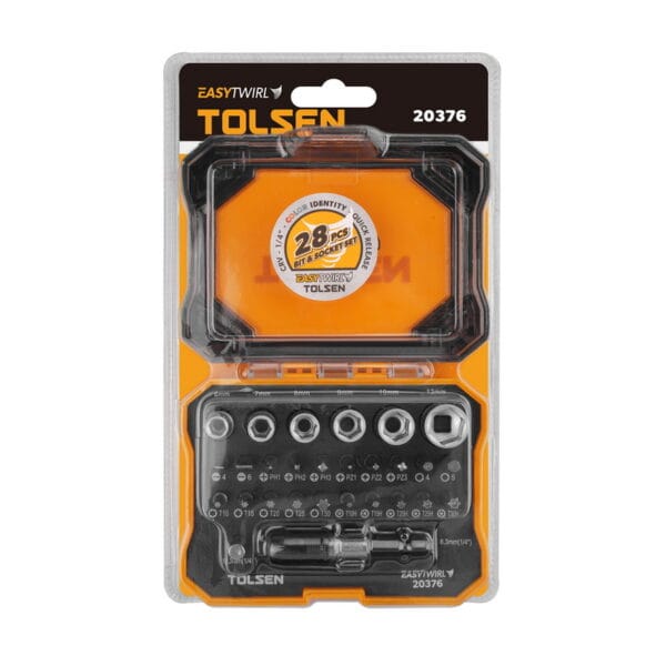 28PCS BIT AND SOCKET SET - TOLSEN® Tools