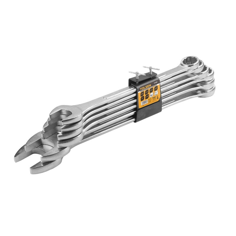 TOLSEN 6Pcs SAE combination spanners set model 15380 in plastic storage holder.