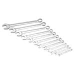 Full TOLSEN combination spanner set laid out in order from smallest to largest size