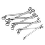 Group view of TOLSEN deep offset ring wrenches showing the 75-degree angle for reaching recessed bolts