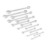 Complete set of TOLSEN 14pcs metric combination wrenches arranged by size from smallest to largest