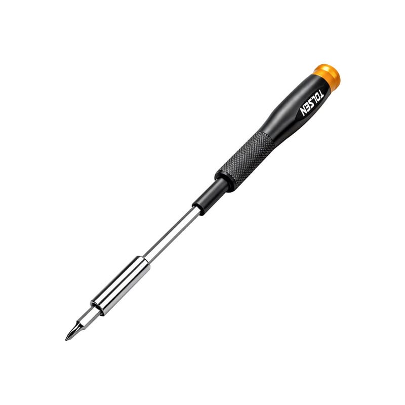 Close-up of Tolsen precision screwdriver handle designed for electronics and fine mechanical repair