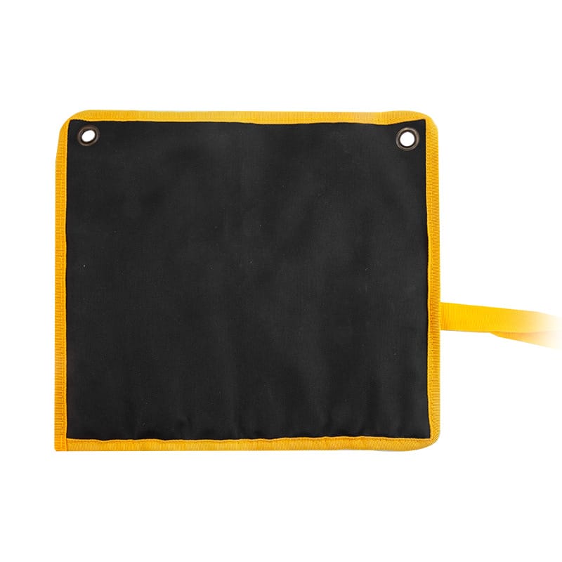 Back view of the TOLSEN tool pouch featuring reinforced metal eyelets for hanging storage