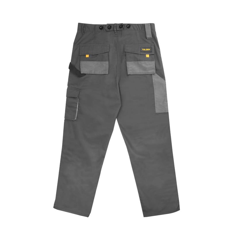 Back view of TOLSEN Working Trousers showing waistband with belt loops and reinforced seat area
