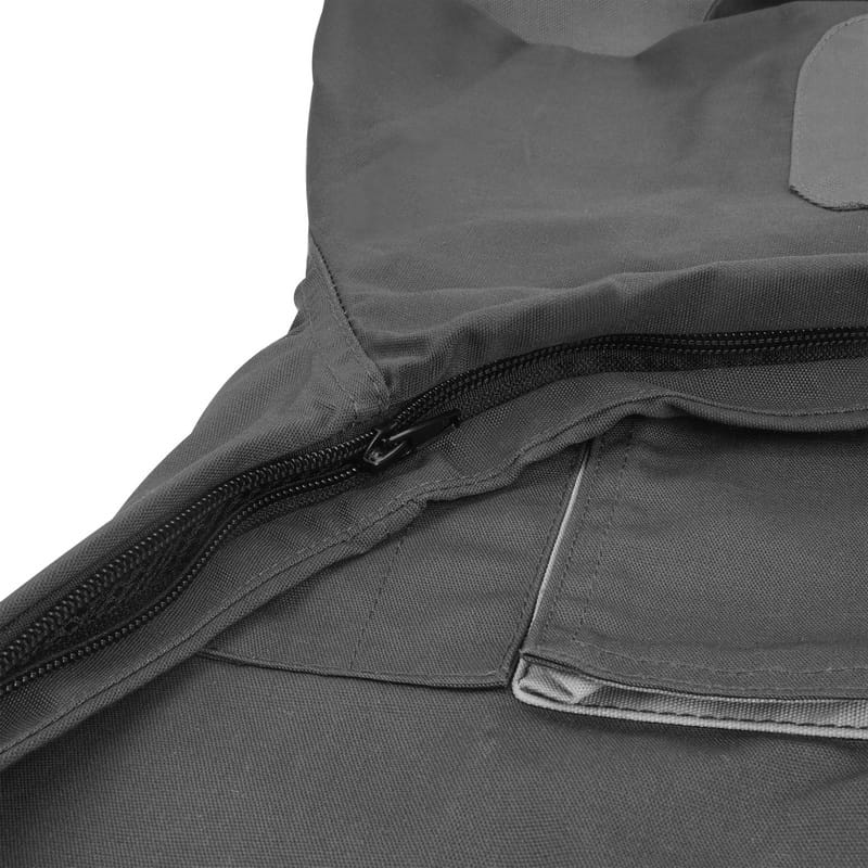 Close-up of TOLSEN Working Jacket showing black zipper, inner lining, and stitched flap