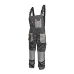 Front view of Tolsen working overalls featuring a multi-pocket design, reinforced knees, and durable grey fabric.