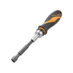 Tolsen ratchet driver assembled with extension bar and metric socket for nut driving