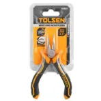 Tolsen 4.5 inch mini long nose pliers in retail packaging