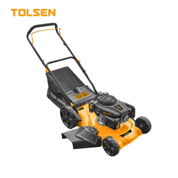 TOLSEN 171cc 4-Stroke OHV Petrol Lawn Mower, 3-in-1 Gas Powered Rotary Mower with Grass Bag, Side Discharge, and High Rear Wheels