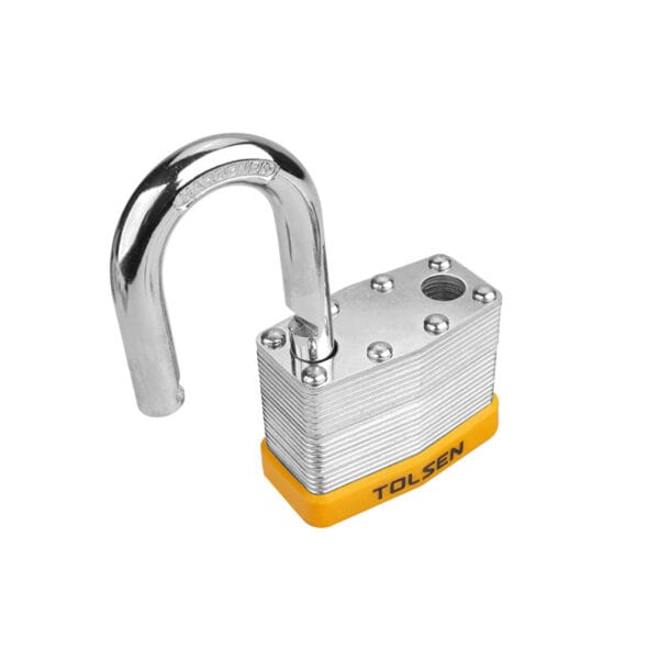 Tolsen Laminated Padlock showing open shackle