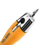 Close-up of the Tolsen 14-in-1 putty knife handle revealing the stored screwdriver bit