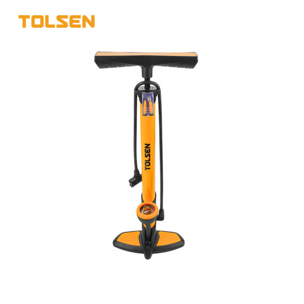 BICYCLE FLOOR PUMP WITH GAUGE