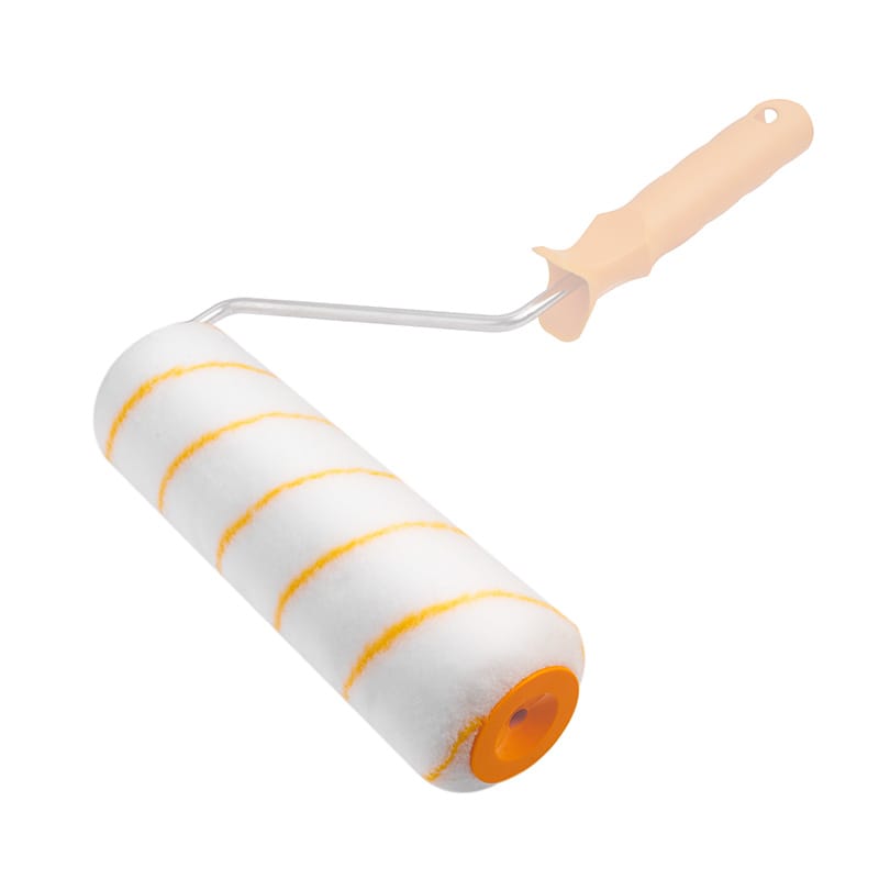 Tolsen 10-inch polyester roller cover fitted on a metal frame with an ergonomic handle.