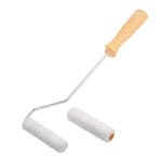 Tolsen 4-inch microfiber paint roller mounted on a long-reach radiator style handle.