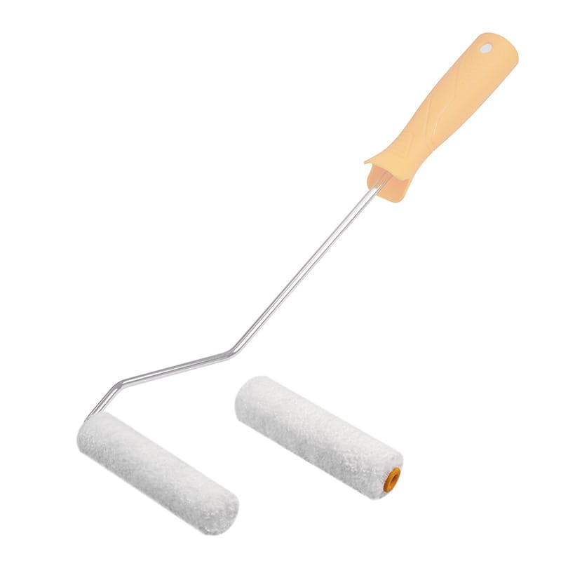 Tolsen 4-inch microfiber paint roller mounted on a long-reach radiator style handle.