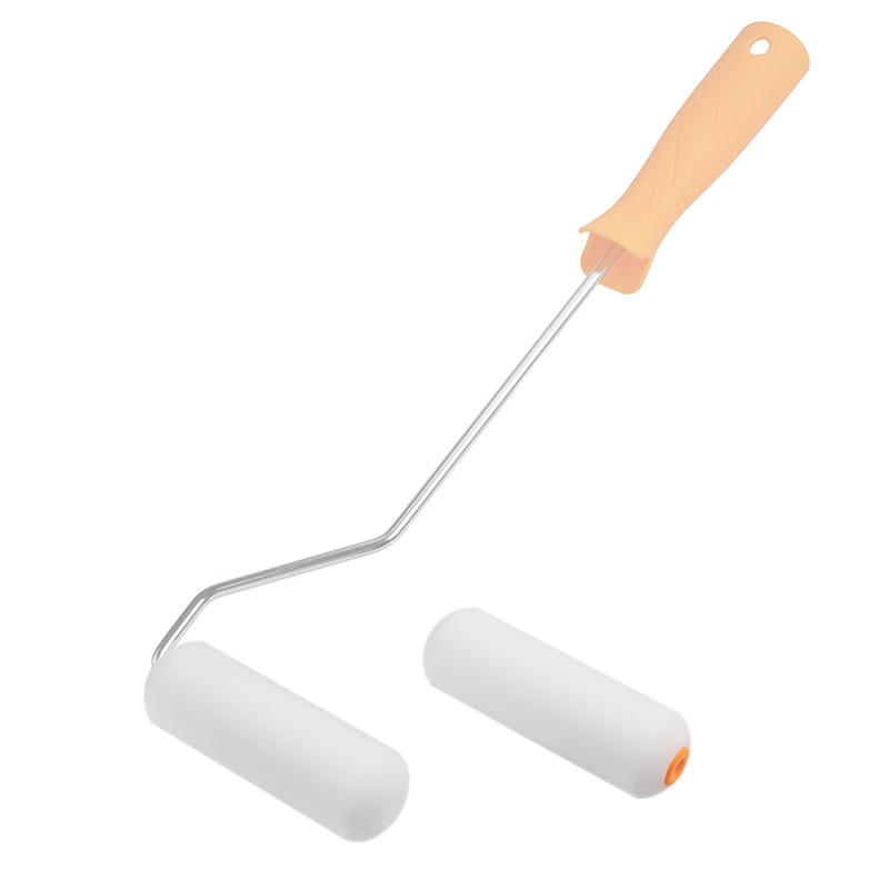 Tolsen 4-inch sponge paint roller set including handle frame and spare foam cover for smooth finishing.