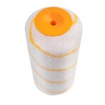 Close-up end view of Tolsen polyester roller showing high-pile texture and orange plastic core.