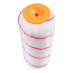 End view of Tolsen polyester roller cover showing the 45mm orange plastic core and plush fiber texture.