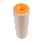 End view of Tolsen wool roller sleeve standing upright, highlighting the orange core and 4mm fiber height.