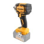Tolsen 20V brushless cordless impact wrench, a front view showing the BRUSHLESS and TOLSEN logos on the head