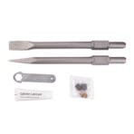 Chisel bits, lubricant, carbon brushes, and wrench accessories for maintaining and operating TOLSEN 1600w demolition hammer