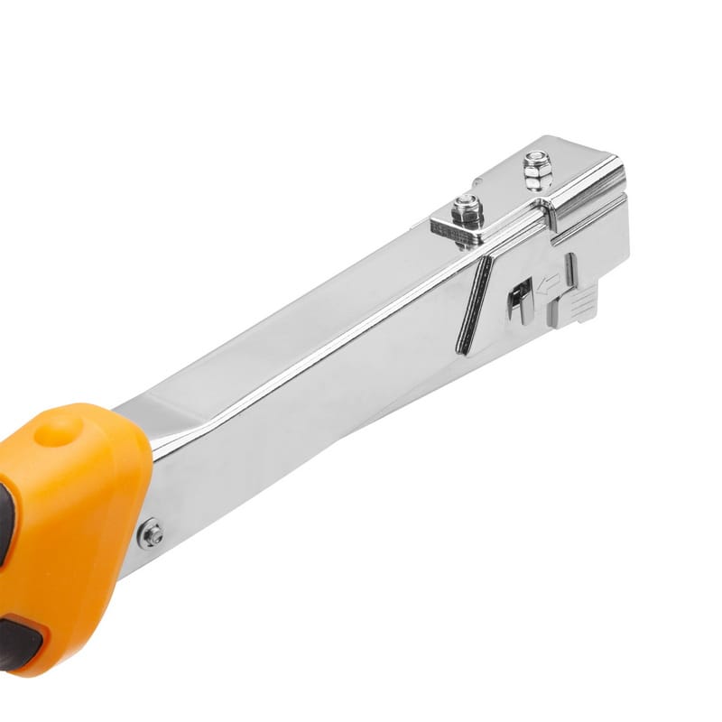 Close-up of the high-carbon hardened steel body of TOLSEN Hammer Tacker