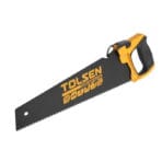 TOLSEN hand saw frame assembled with the large SK5 hand saw blade, designed for cutting wood and plastic.