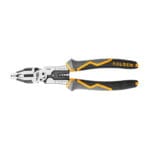 Full flat profile view of the TOLSEN MAX Series 9-inch Multi-Function Combination Pliers, featuring the premium two-tone ergonomic grips and robust tool design.