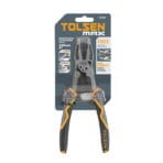 TOLSEN MAX Series 9-inch Multi-Function Combination Pliers in retail packaging, highlighting the 11-in-1 versatile features and high-leverage labor-saving design.