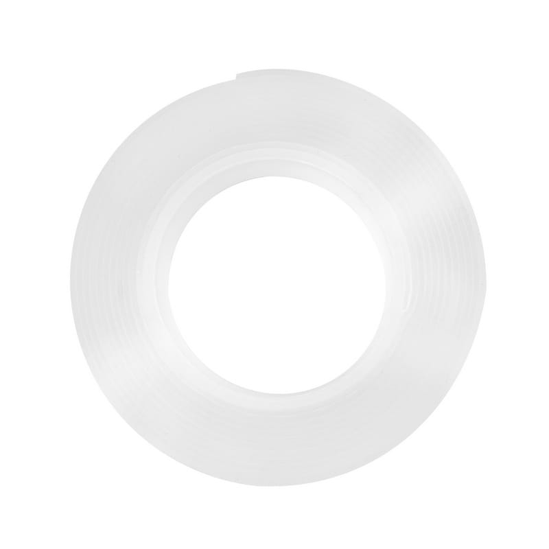 Top-down view of a standard roll of TOLSEN transparent double sided nano mounting tape.