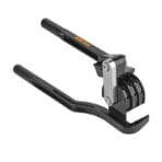 Back angled view of the TOLSEN tubing bender, illustrating the heavy-duty aluminum alloy linkage and back handle design.