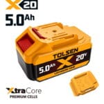 Tolsen 20V X20 5.0Ah lithium-ion battery pack with XtraCore premium cells